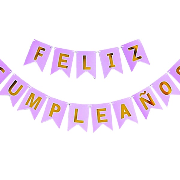 XXL feliz cumpleaños anniversaire guirlande púrpura violet espagnol Español Bannière Fiesta Mexique Guirlande Déco déco fête Pancarta Decorativa