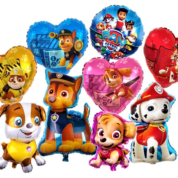 9x Paw Patrol Folienballon Ballon XL SET Marshall Skye Rubble Chase Geburtstag Kindergeburtstag  Deco  Luftballon