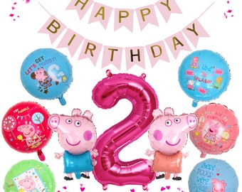 Peppa Pig filles anniversaire ensemble 1-9 feuille ballon ballon décoration Pepa Pig Schorsch famille fête enfants anniversaire fille