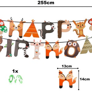 Waldtiere Geburtstag Deko Set Wald Tiere Bauernhof Happy Birthday Folienballon Latexballons Ballon Deko Cupcake Aufsteller Tier Herbst Party Bild 10