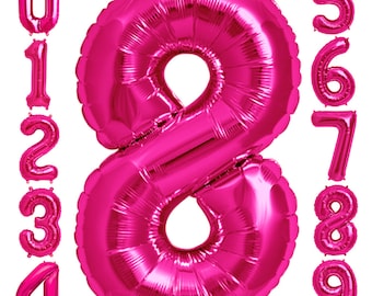 XL Zahlen Rosa Folienballon 40cm Helium Geburtstag Ballon Luft Rosa 0 1 2 3 4 5 6 7 8 9 16 18 21 25 30 40 50 feier Party Deko Birthday Pink