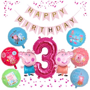 Peppa Pig - Suministros para fiesta de cumpleaños, suministros de fiesta de  Peppa Pig y decoraciones para 16 invitados, con cubierta de mesa, platos