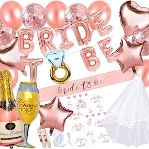 Bachelorette Party JGA Decoration for Women / Girls with Bride to Be Sash and Veil Balloons Bachelor Party