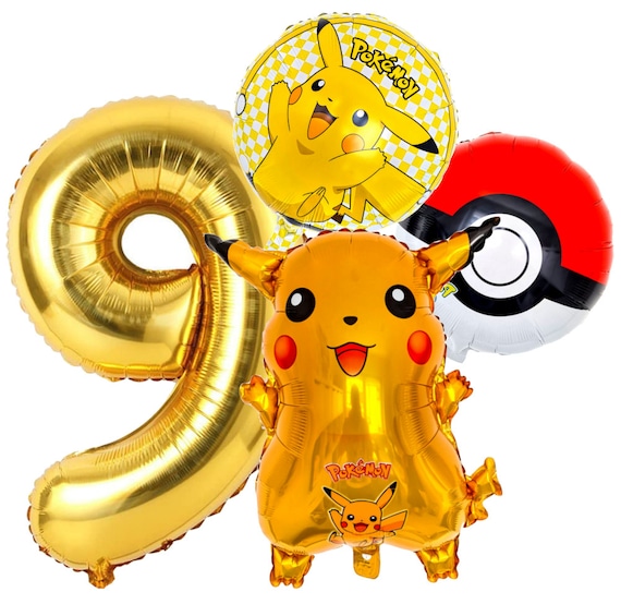 Pokémon Pikachu Ensemble danniversaire Numéro 1-9 Ballon en or Bouillier  Décoration de Décoration Ballon -  France