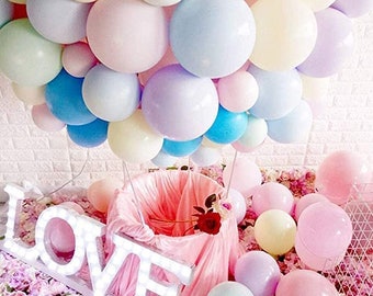 Pastell Luftballons 70Stück Bunte Matt Luft Ballons Pastell Macaron Latexballons Pastellfarben Hochzeit Geburtstagsparty Babyparty Valentin