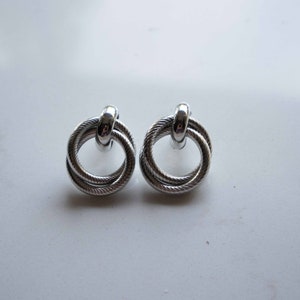 Clip On Double Hoops Statement Earrings