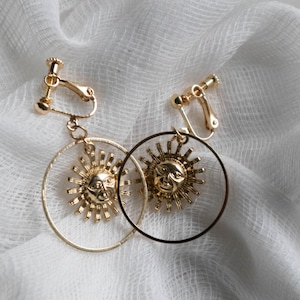 Dangly Clip Ons | Unique Clip On Earrings | Sun Babe Earrings