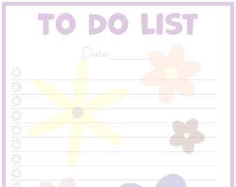 Lista de tareas pendientes- Flores- 8.5 x11 - Descarga imprimible - PDF - PNG - SVG