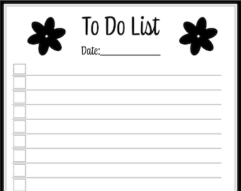 Bonita lista de tareas pendientes- PDF- JPG - PNG - Imprimible - 8.5 x 11