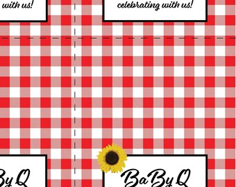 BBQ- Baby Shower Treat Bag Toppers - Baby Q- 8.5 x 11- PDF - Imprimible - Descargar