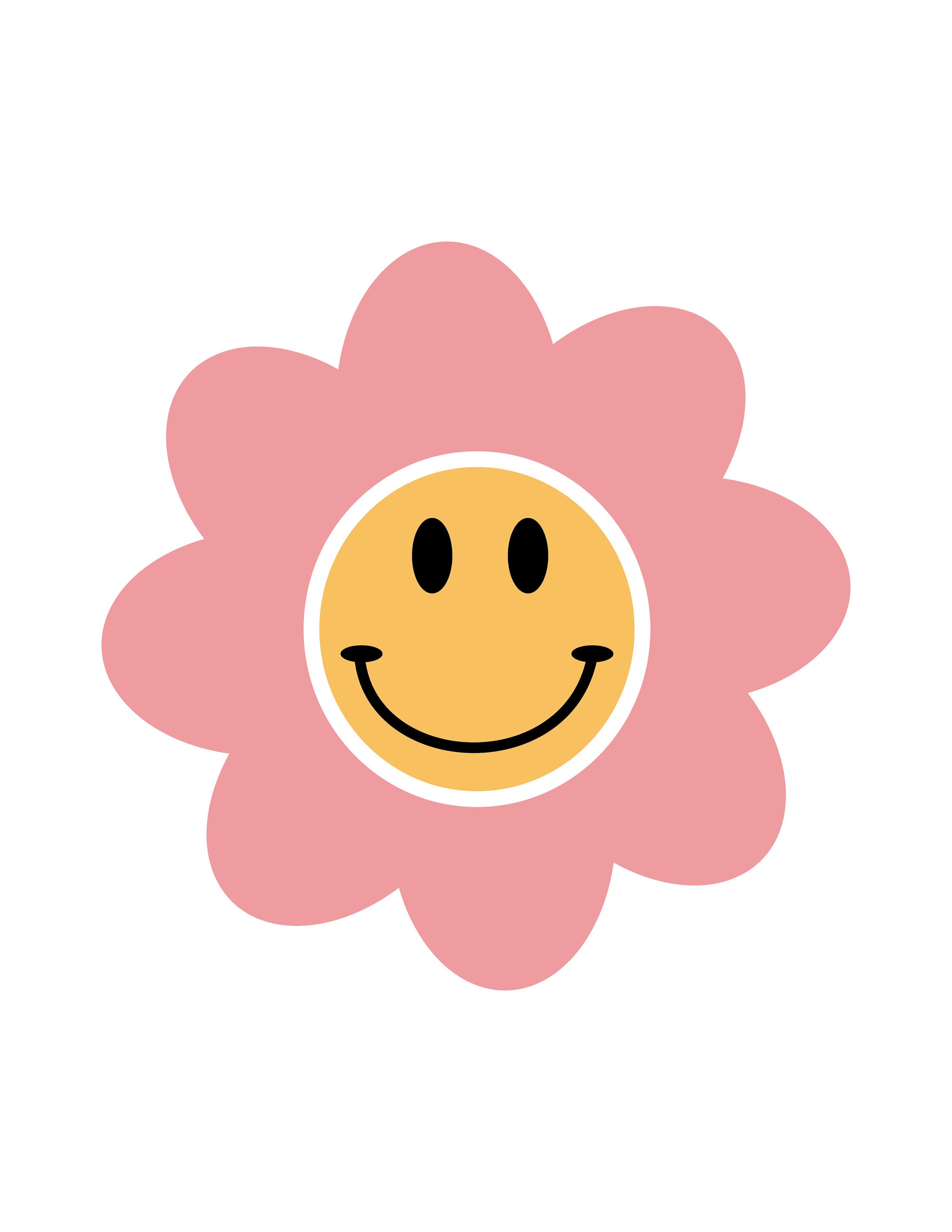 Happy Flower Smiley Face Png Svg Etsy Australia