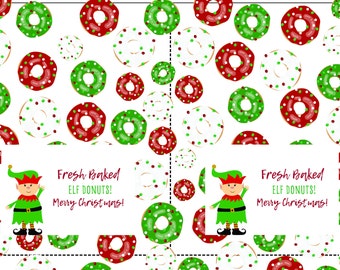 Donuts de elfos recién horneados PDF y JPEG imprimibles