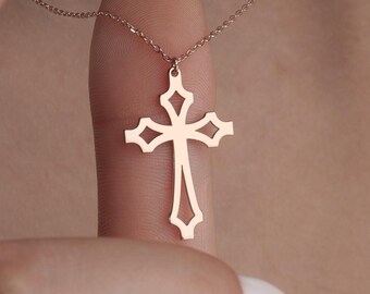 Lords Prayer Cross Necklace, Orthodox Cross Saints Necklace, Christianity, Pendant Crucifix, Jesus Christ, Elegant Cross Charm