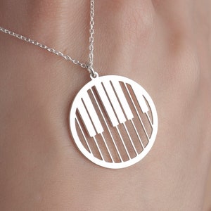 Piano Keys Necklace in Sterling Silver, Piano Jewelry, Pianist Necklace, Gift for Music Lover, Musical Pendant, Gift for Music Teacher