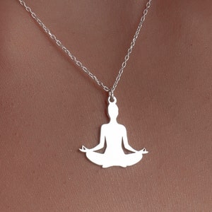 Collier de yoga pour femmes, Collier inspirant, Collier de méditation, Collier Aum, Bijoux de yoga, Cadeaux de yoga, Namaste image 1