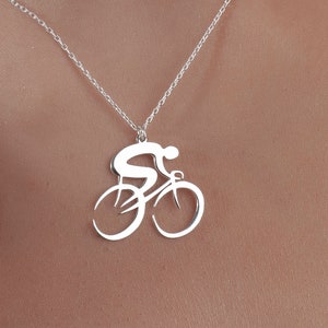 Collier vélo, collier vélo, collier cycliste, colliers en argent pour femme, collier délicat, cadeau de voyage, cadeau amateur de vélo image 2