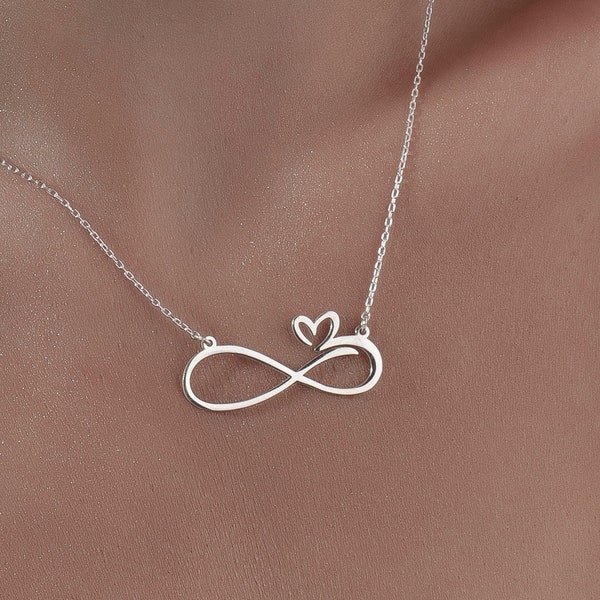 Heart Infinity Necklace, Heart and Infinity, Infinity Necklace with Hearts Necklace, Hearts Infinity Necklace, Eternal Necklace,Gift for Her