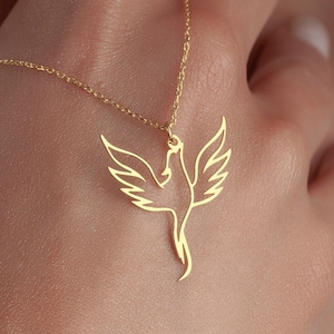 Collier Phénix | Bijoux oiseau Anka | Pendentif symbole Renaissance | Bijoux mythologiques | Cadeau spirituel