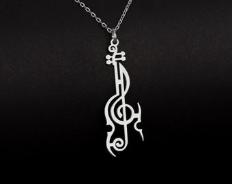 Collana con chiave di violino in argento sterling, regalo per musicisti