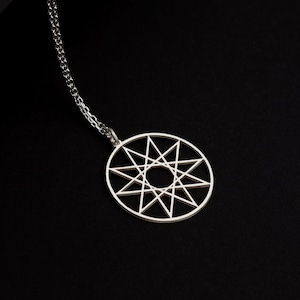 Dekagram Star Necklace, Sterling Silver Ten Point Star Jewelry, Sacred Geometry Necklace, Spiritual Jewelry, Yoga Pendant, Gift for Her
