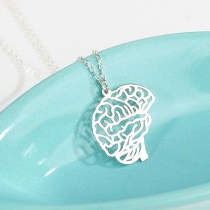 Brain Necklace in Sterling Silver, Human Brain Charm Dainty Brain Necklace,Emotional Logical Pendant, Anatomy Gift Charm, Gift for Doctors
