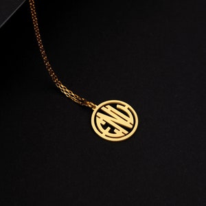 Monogram Necklace in Sterling Silver, Initial Monogram Jewelry, Gift for Mom, Personalized Monogram Pendant, 3 Initials, Gift for Lover