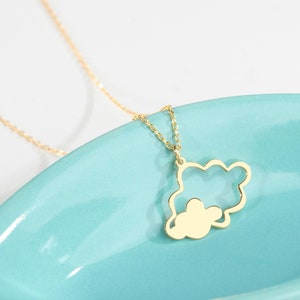 Sterling Silver Cloud Pendant Necklace, Nature Weather Charm
