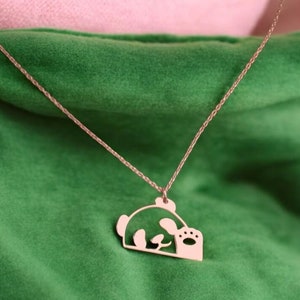 Niedliche Panda-Halskette, 925 Sterlingsilber-Panda-Halskette, Panda-Anhänger, Halskette für Mädchen, Halskette für Frauen, Geschenke für Sie, Panda