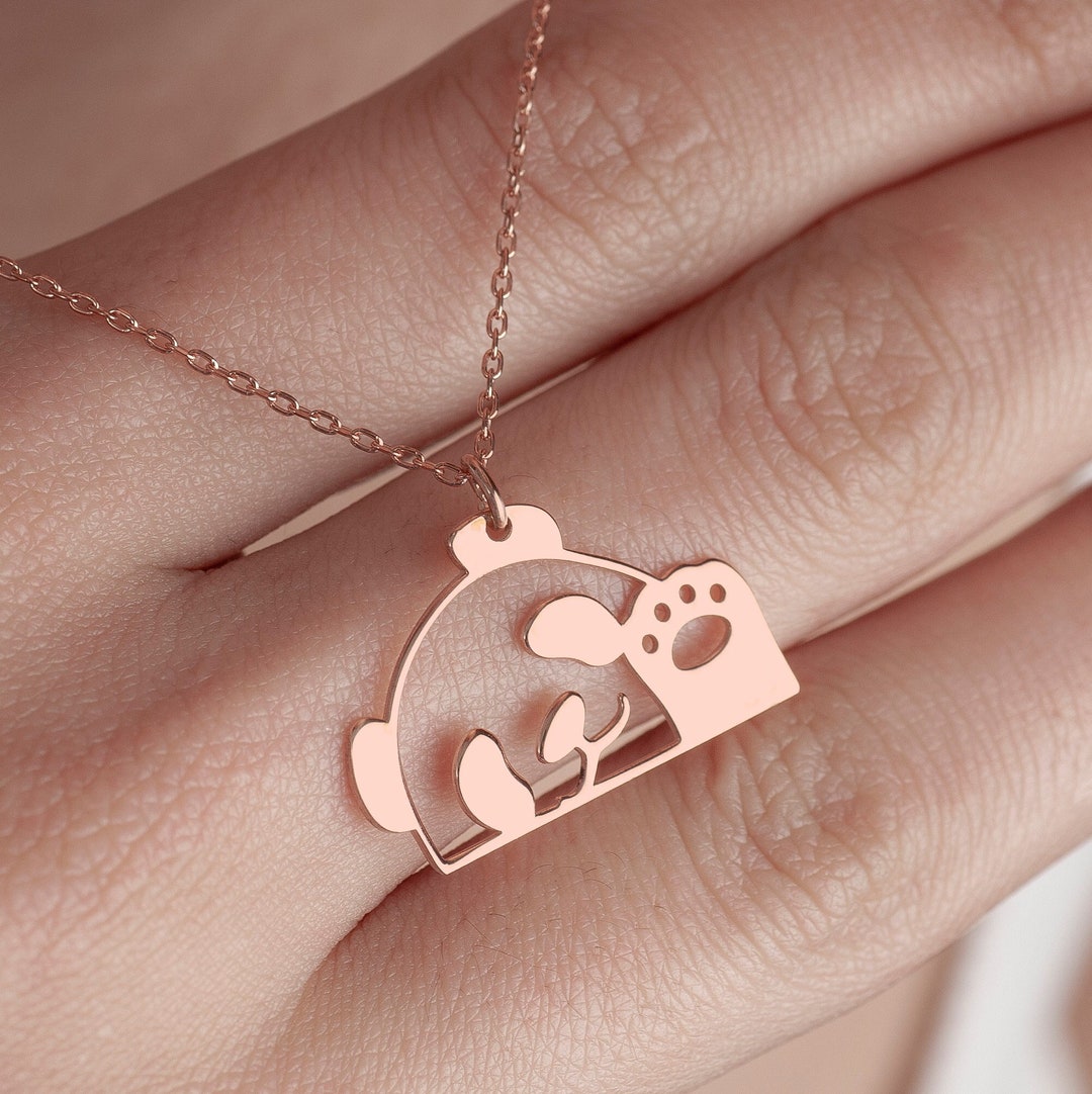 Cute Panda Necklace, 925 Sterling Silver Panda Necklace, Panda Figured ...