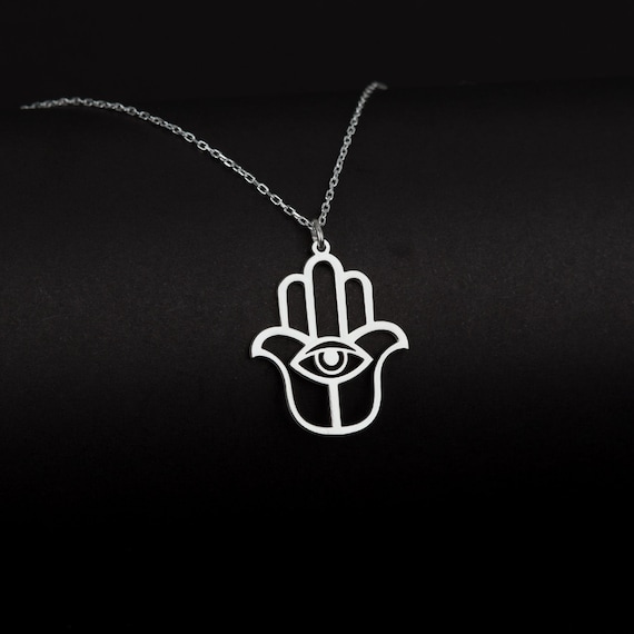Rose Gold Hamsa Hand Böser Blick Halskette • Schutz Anhänger