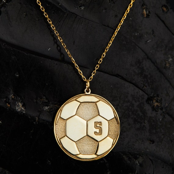 Soccer ball necklace with best sale number