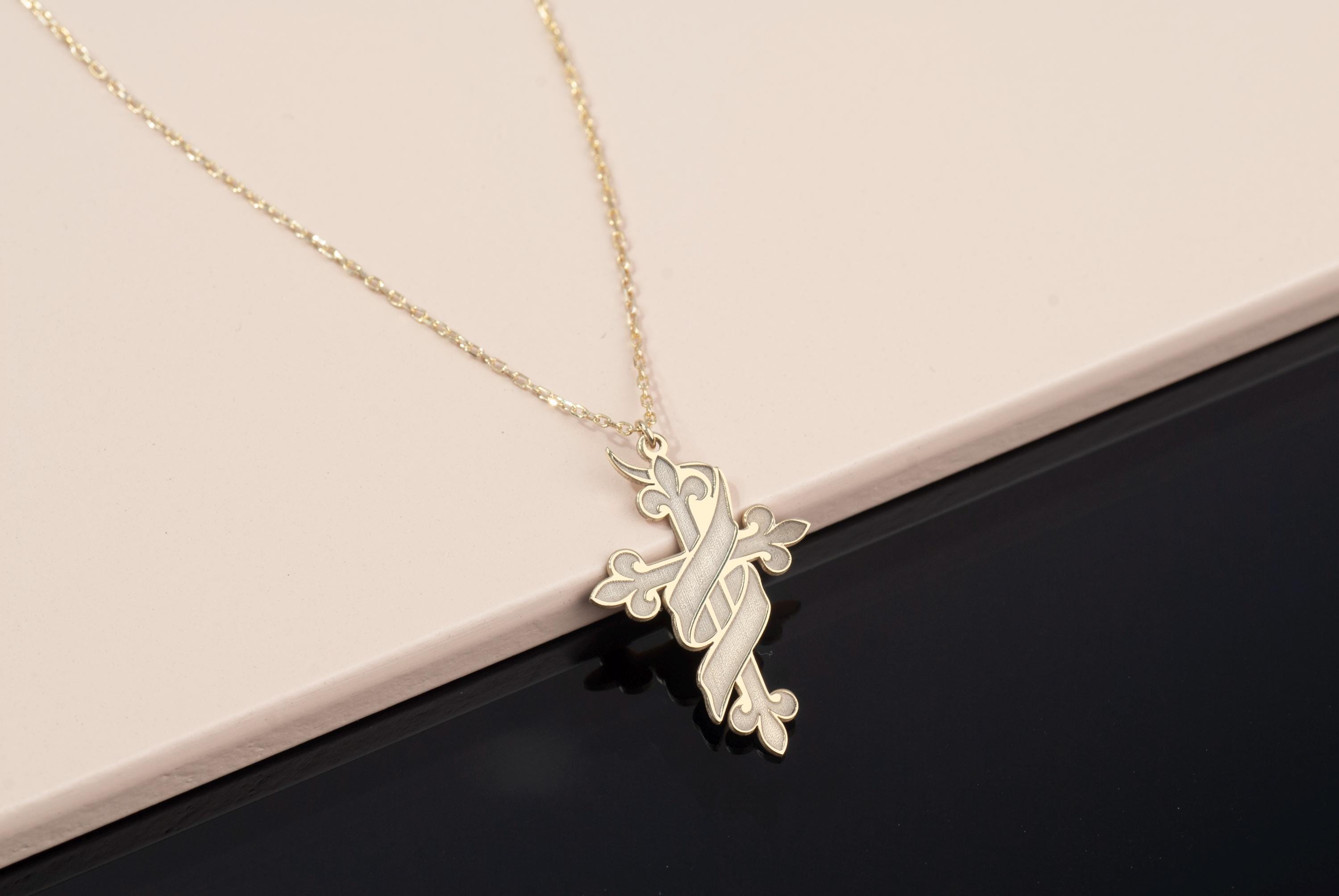 Vintage Silver Christian Cross Necklace, Christian Cross Necklace, Religious Cross, Layering Necklace, Vintage Jewelry, Dainty Necklace