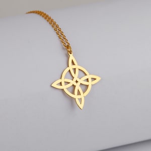 Celtic Knot Necklace, Witch Knot in Sterling Silver, Sacred Geometry Jewelry, Pagan Jewelry, Gift for Her, Spiritual Necklace, Yoger Gifts