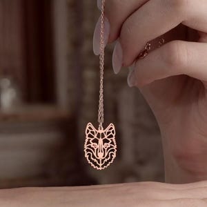 Dainty Fox Necklace, Fox Necklace, Sterling Silver Fox Jewelry, Geometric Fox Pendant,Fox Lover Gift, Gift for Best Friend,Animal Lover Gift