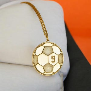 Jersey Number Necklace, Soccer Charm ,Football Necklace, Soccer Necklace, Silver Soccer Ball Pendant, Soccer Team Gift,Sports Jewelry