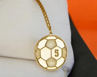 Zilveren voetbalketting, gepersonaliseerd jerseynummer
