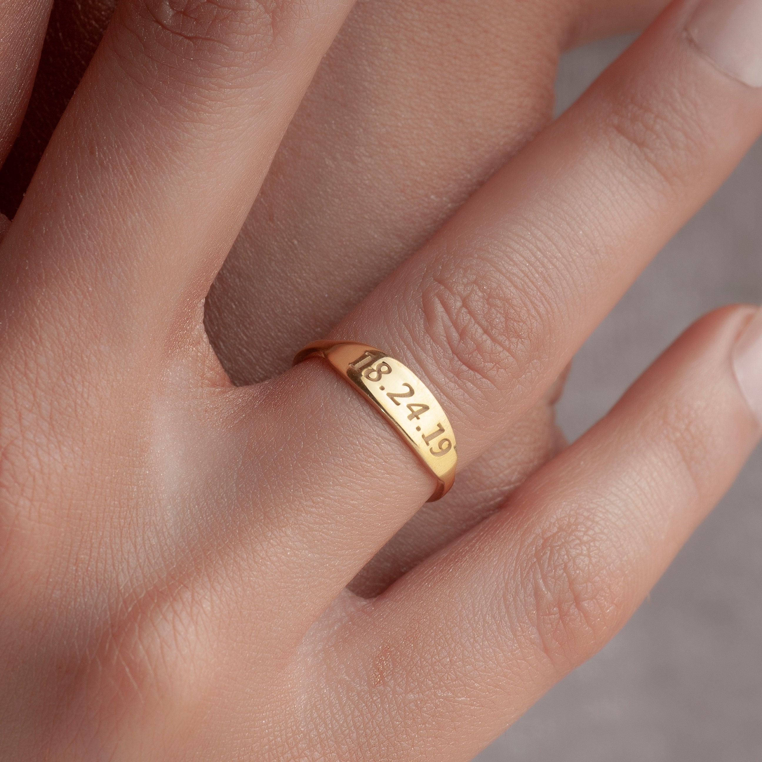 Date Ring, Wedding Date Ring, Anniversary Date Ring, Birthdate Ring, Graduation Date, Sterling Silver Date Ring, Dainty Date Ring