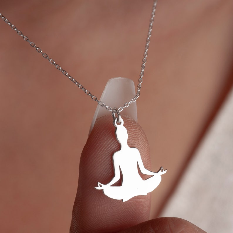 Collier de yoga pour femmes, Collier inspirant, Collier de méditation, Collier Aum, Bijoux de yoga, Cadeaux de yoga, Namaste image 8