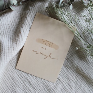 Postkarte "You are enough"; Karte Aquarell; Geschenk; Grußkarte; Selbstfürsorge; Achtsamkeit