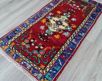 Ręcznie robiony wełniany dywan turecki – 2,4 x 5 stóp, kilim anatolijski barwiony naturalnie