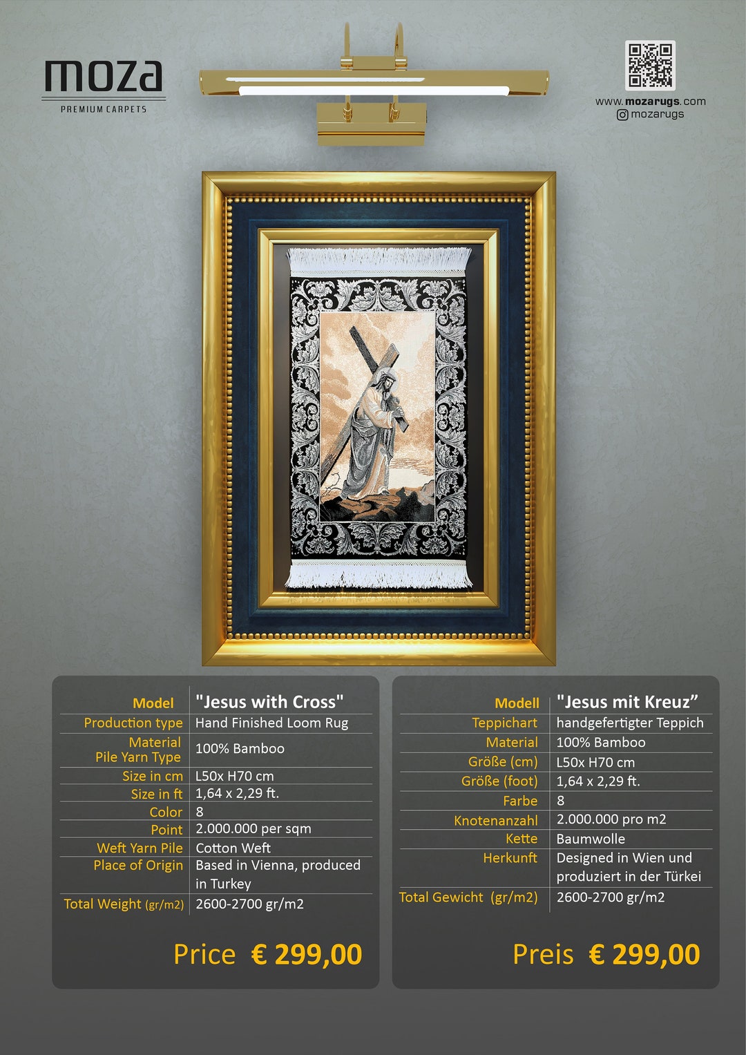 Bamboo Rug Jesus With Cross 2.000.000 Points - Etsy