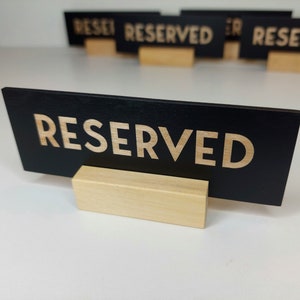 Custom Wooden Reserved Signs - Laser-Crafted Personalized Table Reservations for Restaurants, Cafes, and More. Restaurant Table Markers