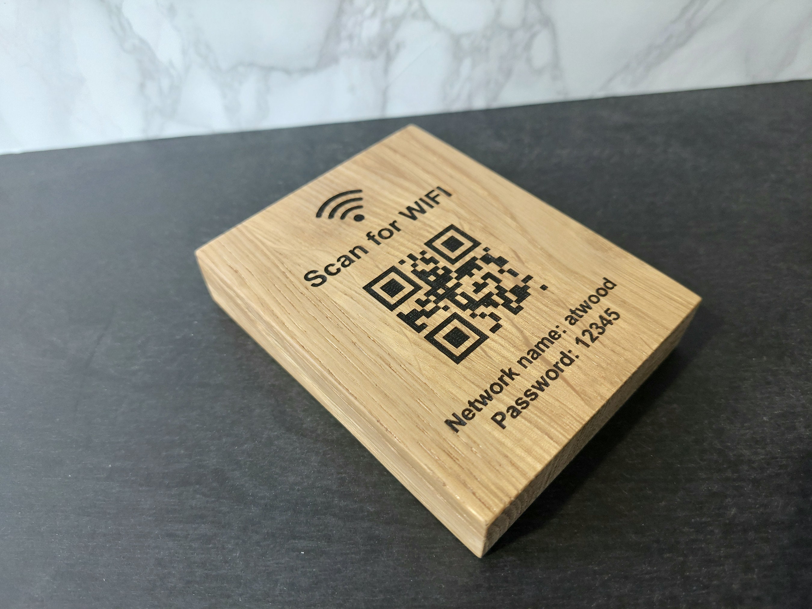 Scan for WiFi sign | QR code sign | Wooden QR code sign | WiFi Access | Editable WiFi Sign | Custom Wooden Sign