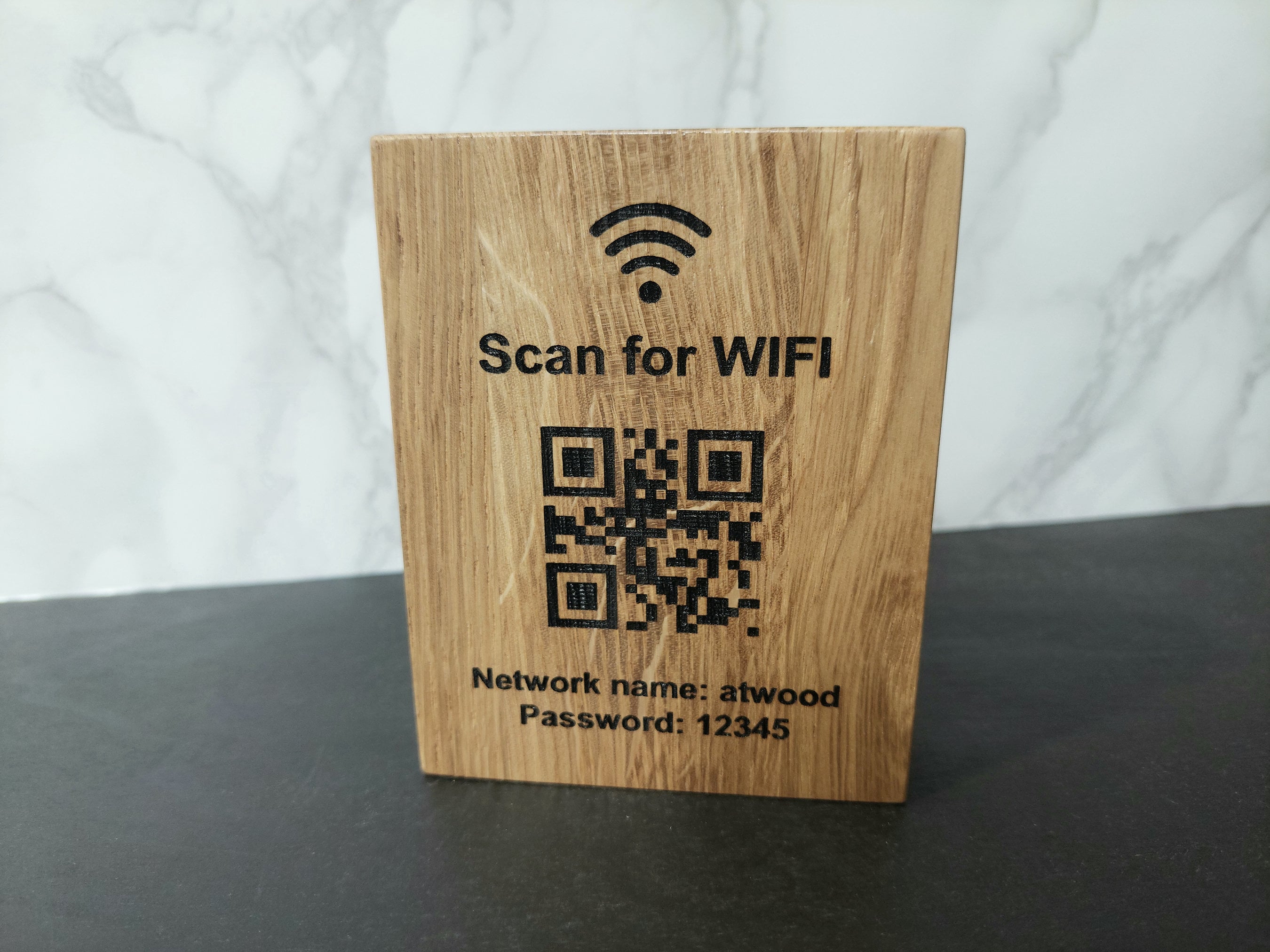Scan for WiFi sign | QR code sign | Wooden QR code sign | WiFi Access | Editable WiFi Sign | Custom Wooden Sign