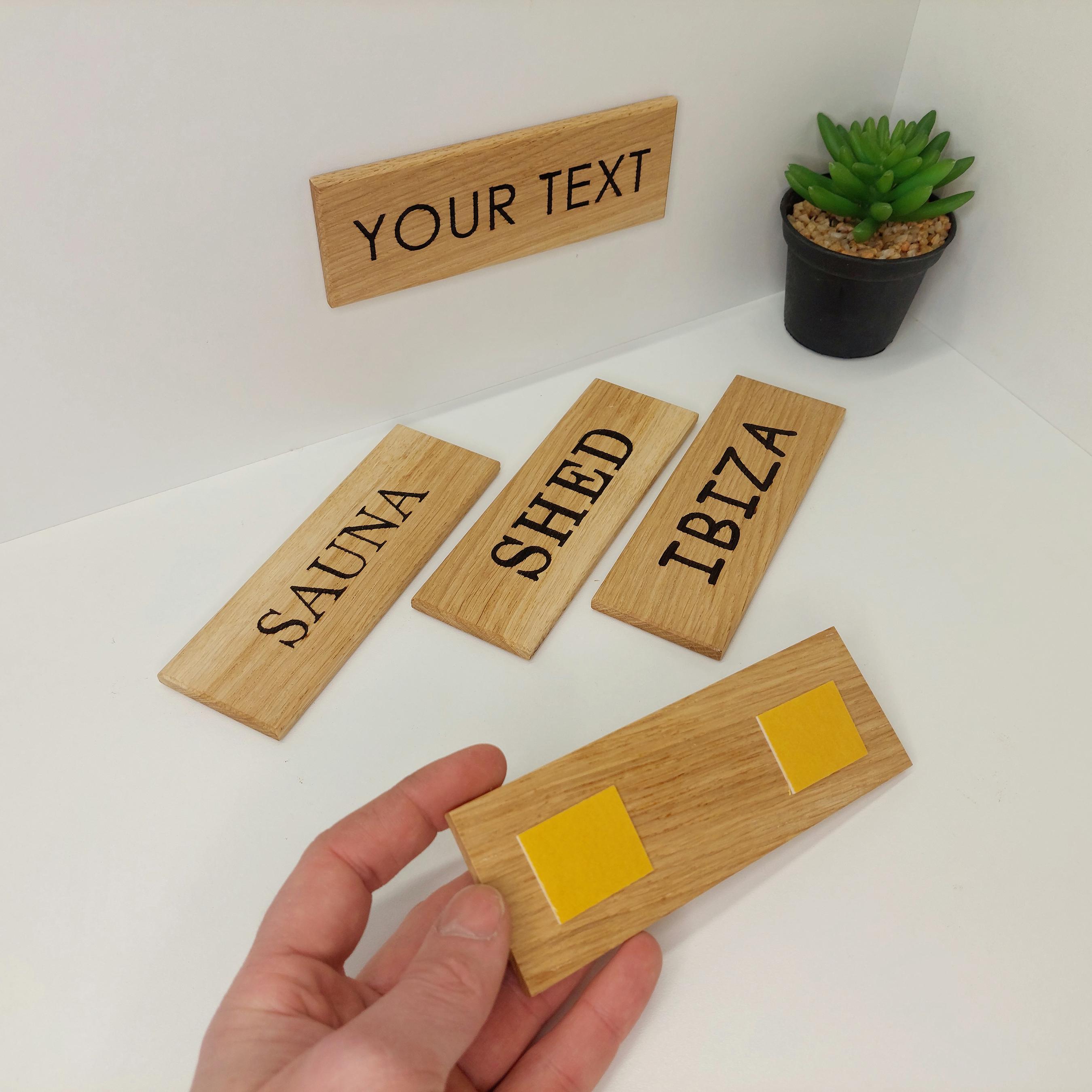 Personalized Oak Wood Sign: Engraved Door Plaque, Rustic Home Decor