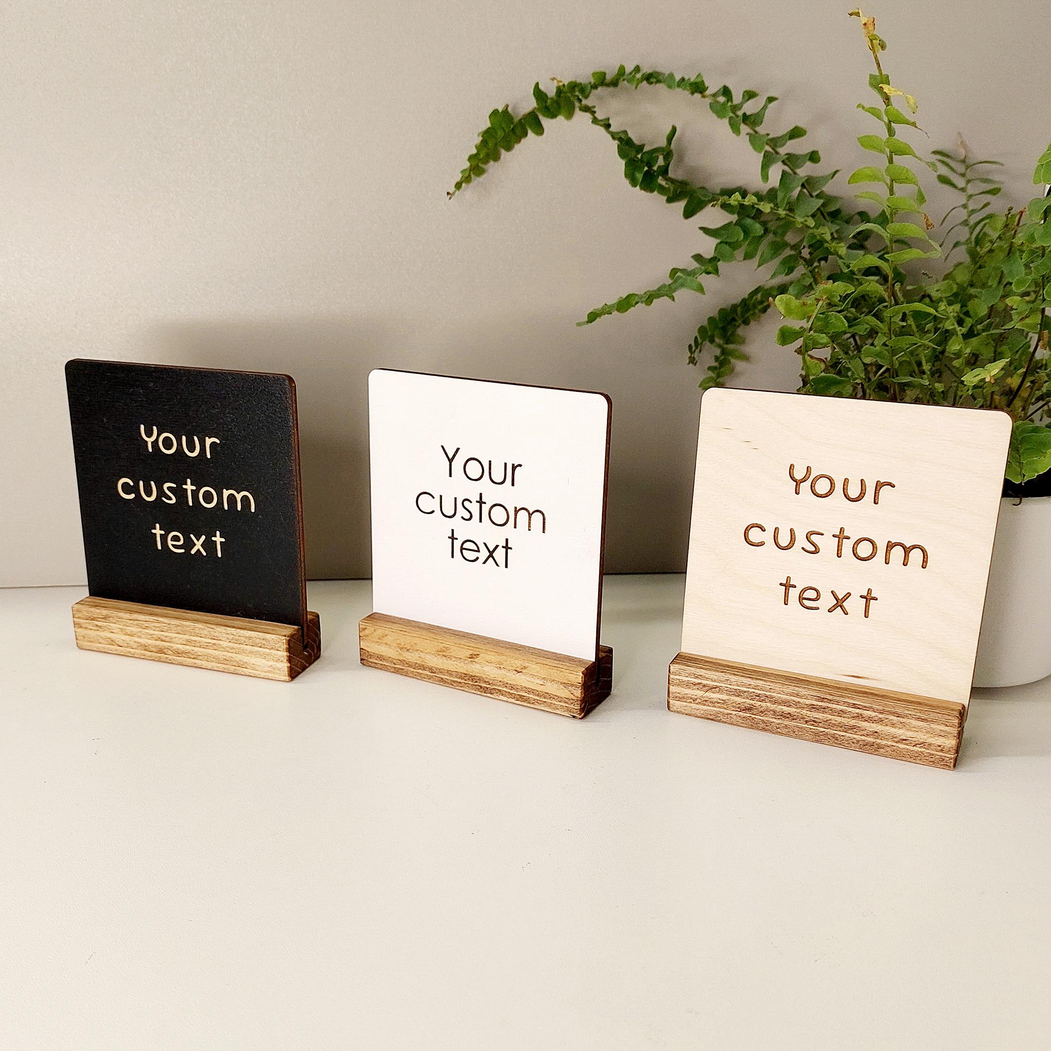 Small Custom Wooden Sign | Personalized Home Decor | Engraved Wood | Tabletop Wedding Sign