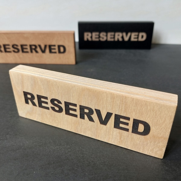 Reserved Sign for Restaurants Cafes,  Wooden Tabletop sign Customizable cafe sign, Restaurant and cafe supplies