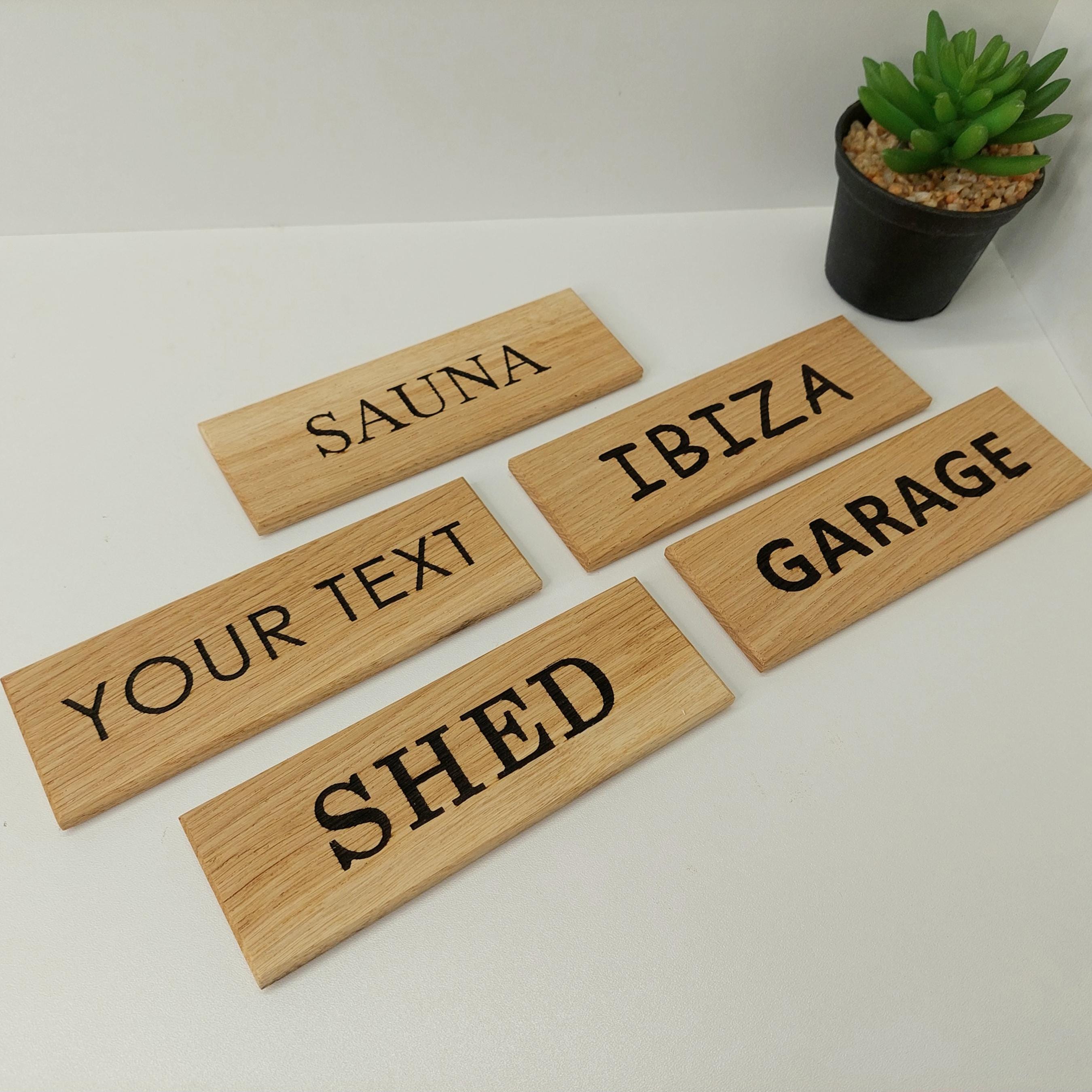 Personalized Oak Wood Sign: Engraved Door Plaque, Rustic Home Decor