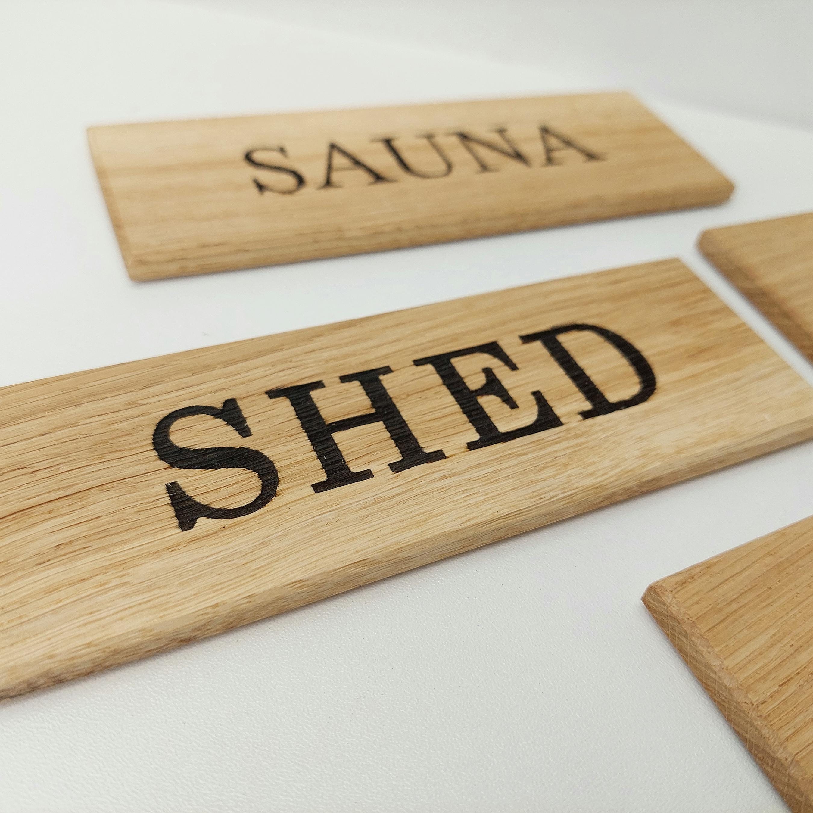 Personalized Oak Wood Sign: Engraved Door Plaque, Rustic Home Decor