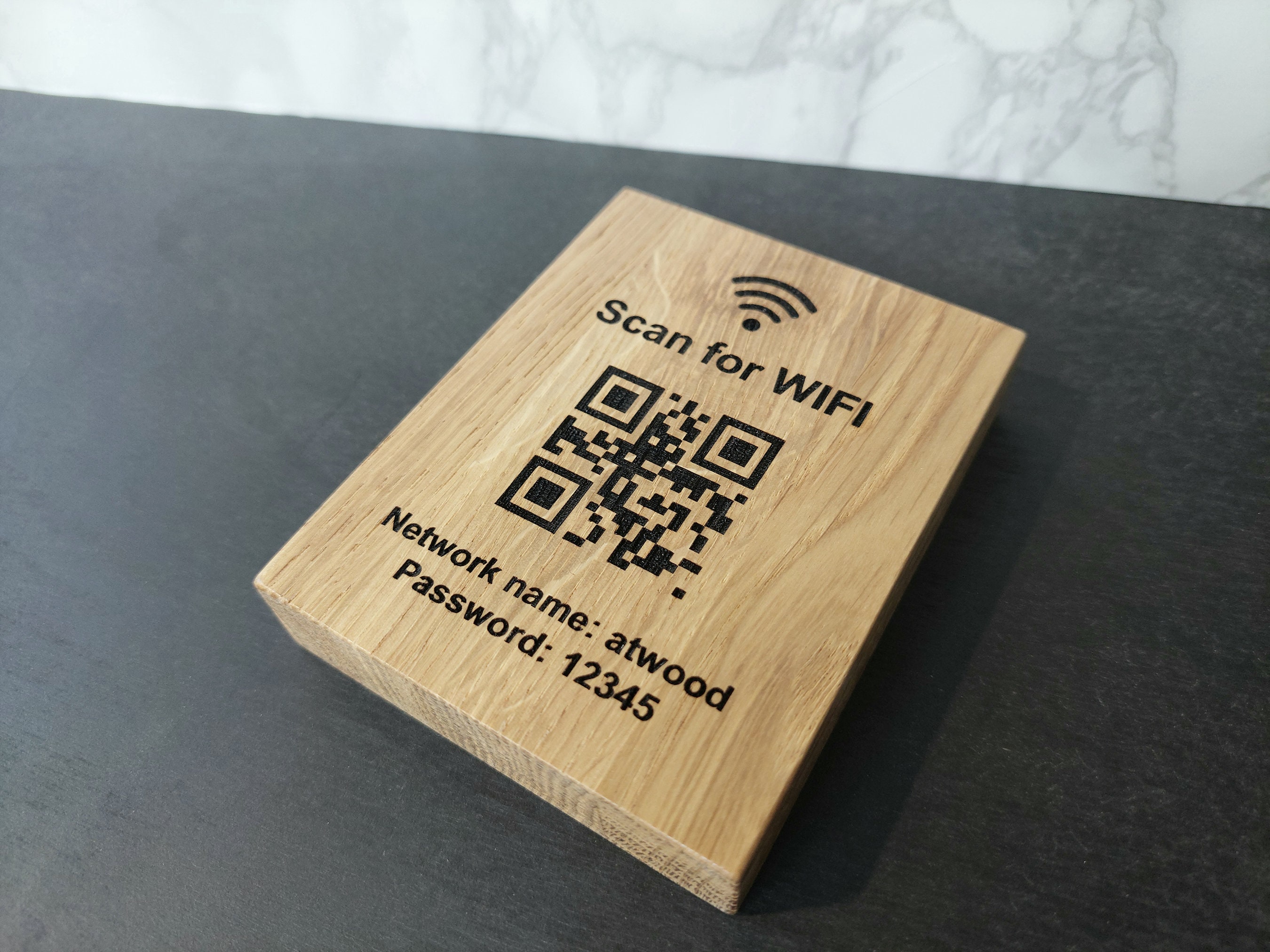 Scan for WiFi sign | QR code sign | Wooden QR code sign | WiFi Access | Editable WiFi Sign | Custom Wooden Sign